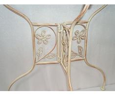 Stile Liberty Semicircolare Tavolino, Giardino Fare Una Scena Tavolino, Ferro Battuto Oggetto D'antiquariato Bianca