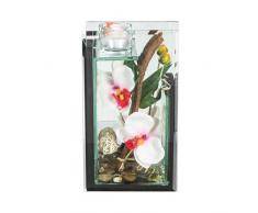 Atmosphera - Composizione di fiori artificiali, orchidee, altezza 25 cm, colore: bianco