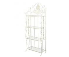 Mensola giardino bianco crema scaffale ferro da giardino in ferro battuto 175