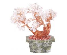 Naeve Leuchten, Bonsai luminoso in quarzo rosa, 15 cm