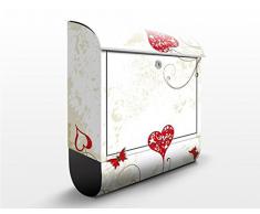 Cassetta postale design Heart Background 39x46x13cm, Größe:46cm x 39cm