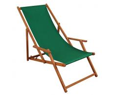 Sedia a sdraio, lettino prendisole Verde Sdraio da Giardino in legno Sedia a sdraio spiaggia sedia in legno massello mobili da giardino 10 – 304
