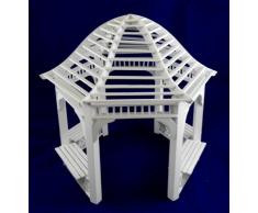 Miniatura Per Casa Delle Bambole 1:12 Scala Mobili Da Giardino In Legno Bianco Pergola Gazebo