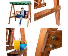Ampel 24, Dondolo da giardino a gazebo | mobili da giardino in legno | tetto, parasole verde