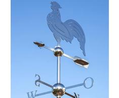 Linneborn Metallwaren GmbH - Banderuola segnavento per tetti, a forma di gallo, con rosa dei venti