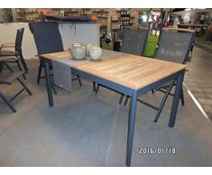 Tavolo da giardino Monza rettangolare in teak Telaio in alluminio con pannello in legno 150 x 89 x 75,5 cm
