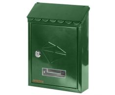 MAURER Cassetta postale in acciaio verniciato verde con tetto