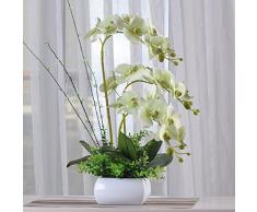 Fiori artificiali SCFLOWER Orchidee In Plastica Ceramica Vasi Di Fiori Fiori Finti Bundle Home Wedding Decorazione Regali Green