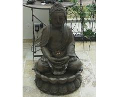 FONTANA BUDDHA SCULTURA STATUA 86cm INCL. LUCE/POMPA FENG SHUI FIGURA