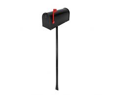 Cablematic - Buca delle lettere US Mail alluminio per postale americano nero con supporto