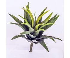 Agave artificiale, 22 foglie, verde, con stelo, 25 cm - Agave decorativa / Pianta agavacea - artplants
