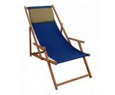 Sedia a sdraio blu – Sedia a sdraio pieghevole sedia a sdraio, lettino da giardino in legno Sedia da spiaggia Mobili da giardino 10 – 307 KD