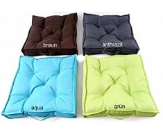 Comfort giardino cuscino da seduta a 5 punti di trapuntatura, Lounge cuscino cuscino sedile cuscino spessore 7 cm con maniglia 40 x 40 cm Outdoor cuscino per materasso - Sedia imbottita typ333
