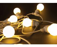 Set 10 Luci A Led Da Giardino Bella Vista Mt. 14,2 - Filo Bianco