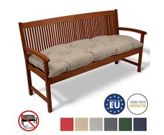 Beautissu Cuscino per panche Flair BK ca.150x50x10 cm comoda imbottitura per panchine da giardino e dondoli - beige