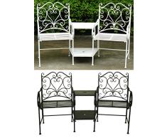 Bentley - Set da giardino in ferro battuto - motivo cuore