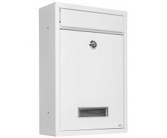TecTake Cassetta postale lettere 325 x 215 x 85 mm acciaio bianco