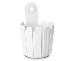 LANDHAUS, FIORIERA TONDA CON GANCIO, 15 CM, BIANCA
