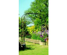 Gardman, Pergola ad arco per rose, extra-large, 1,9 x 1,5 m, colore: Nero