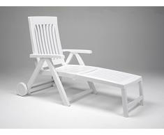 NARDI, Sdraio con rotelle Achille, in plastica, Bianco (Weiß)