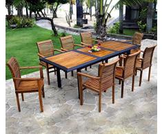 Mobili in legno teak, in resina intrecciata: Mobili da giardino, 8 posti