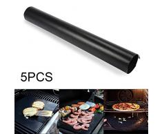 XCSOURCE Barbecue Mat Set di 5, 260 °C / 500 °F Non-stick Riutilizzabile BBQ Grill mats per Forno e Grill elettricocottura a gas, carbone di legna, PFOA-Free Protezione ambientale & salutare & Facile da pulire (33cm x 40cm) HS910