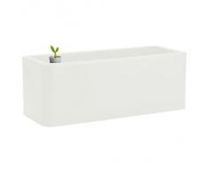 hydroflora 63000800 fioriera da balcone Nicoli Calypso Plus, incluso set di irrigazione, 50 x 20 x 18 cm, colore bianco lucido
