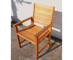 Sedia da giardino design SARIA-EU fatta di eucalipto, come teak