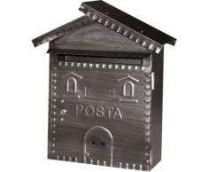 Cassetta Postale in Ferro Battuto per Esterni 22x7x35H cm col. Bronzo Martellato