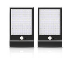Lampade Solari di 36 LED, Luci Solari da Esterni Impermeabile con Sensore di Movimento, Lampada Wireless 4 Modalità Funzione, Illuminazione Giardino da Esterno, per Parete, Muro, Terrazzino, Cortile