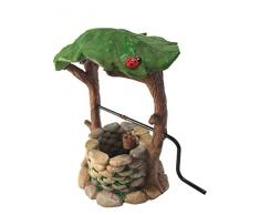Pozzo dei desideri in miniatura con impugnatura mobile e secchio dell'acqua per nani da giardino - accessorio giardino fatato