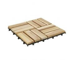 Papillon 8043700 - Modulo Pavimento In Legno Teak Per Giardino 12 Lamelle, 2,5X30X30 Cm