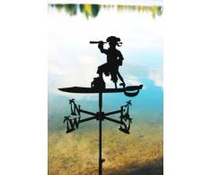 SvenskaV - Banderuola segnavento, in acciaio, motivo: pirata, dimensioni: circa 74 x 44 cm