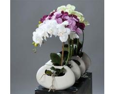 Artificielles-Orchidee artificiali, motivo: lavanda, 1 pezzi detti hampes, Vaso in ceramica, ovale, altezza 43 cm, colori: Scegliete la vostra lavanda