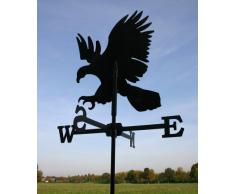 SvenskaV - Segnavento con motivo ad aquila, in acciaio, 45 x 107 cm, colore nero