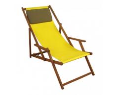 Sedia a sdraio Giallo – Sedia a sdraio pieghevole sedia a sdraio, lettino da giardino in legno Sedia da spiaggia Mobili da giardino 10 – 302 KD