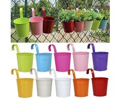 10 x Metallo Ferro Vasi Di Fiori Vaso Hanging Balcone Giardino Planter Home Decor