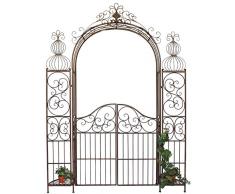 Arco di rose con porta Pforte 120853 in metallo ferro-battuto 265x190cm Aiuto-arrampicata