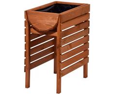 dobar – Aiuola rialzata decorativa in legno (pino, Marrone) per giardino, con Kit di montaggio, per verdure, erbe, fiori, per terrazzo, balcone