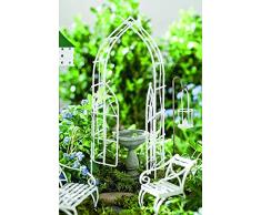Jeremie Set Mini vimini arco accessori miniatura giardino, 7 Notebook, bianco