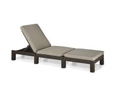Allibert 189461 Daytona SL Sdraio in plastica effetto rattan colore: Marrone