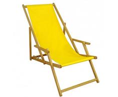 Sedia a sdraio, lettino da giardino giallo sole Lettino Sdraio legno sedia a sdraio Mobili da giardino in legno di faggio 10 – 302 N