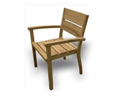 @ HeimMöbel,: AC Corsica in sedia con braccioli, Teak non trattato, impilabile, gradlinig sedia da giardino, Sedia da pranzo
