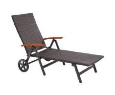 Ultranatura Serie Palma - Sdraio a Rotelle In Polyrattan con Braccioli, 192 X 107 X 74 Cm