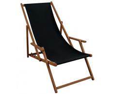 Sedia a sdraio nero sedia a sdraio da giardino sdraio Legno Sedia A Sdraio Spiaggia Sedia in legno massello mobili da giardino 10 – 305