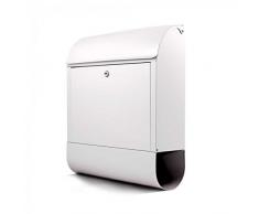 banjado – cassetta della posta Design scomparto giornale 38 x 42 x 11 cm cassetta delle lettere da parete bianca senza stampa