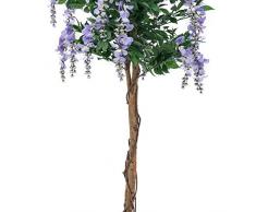 Maggiociondolo decorativo con 2170 foglie, tronco naturale, 1510 fiori, lilla, 240 cm - Maggiociondolo artificiale / Pianta ornamentale - artplants