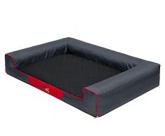 Rettangolare letto Victoria trainata XL/XXL gatto letto posto per dormire riposo spazio cane cuccia materasso per cani, hundematte - Cuscino per Cani Gatti Gatto materasso katzematte HOBBYDOG prodotto di marca, VICGCM1 grau mit schwarz, XXLarge