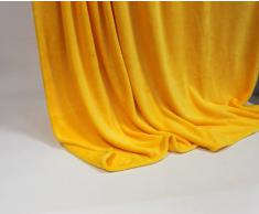 Lifestyle Products - Coperta in microfibra, extra spessa con effetto seta/cashmere, ca. 150 x 200 cm, vari colori, Poliestere, giallo, 150 x 200 cm