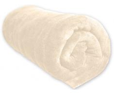Soleil d'Ocre 512040 - Plaid polare in poliestere microfibra, 110 x 150 cm, colore: Ecrù/Sabbia